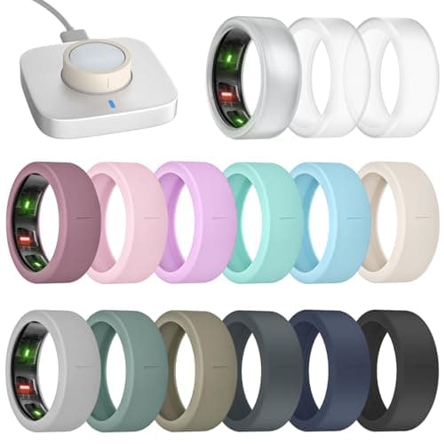BandRain 15 Pack Ultra-Thin Ring Covers Compatible with Oura Ring Gen 4/4 Ceramic/3 Cover, Anti-Scratch Silicone Protector Accessories for ULTRAHUMAN AIR/RingConn Gen 2/Gen 2 Air for Women Men