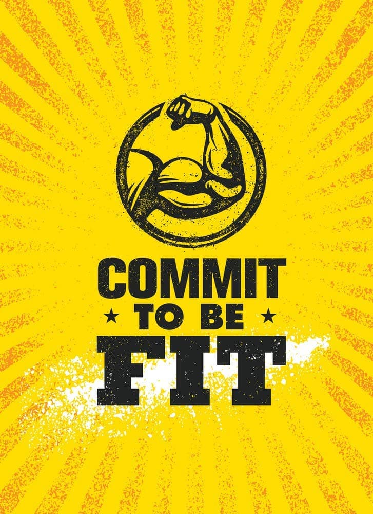 commit to be fit |Motivational Poster|Inspirational Poster|Gym poster|All Time Posters|Poster About Life|Poster for Every Room,Office, GYM|Self Adesive Sticker Poster By 5Ace