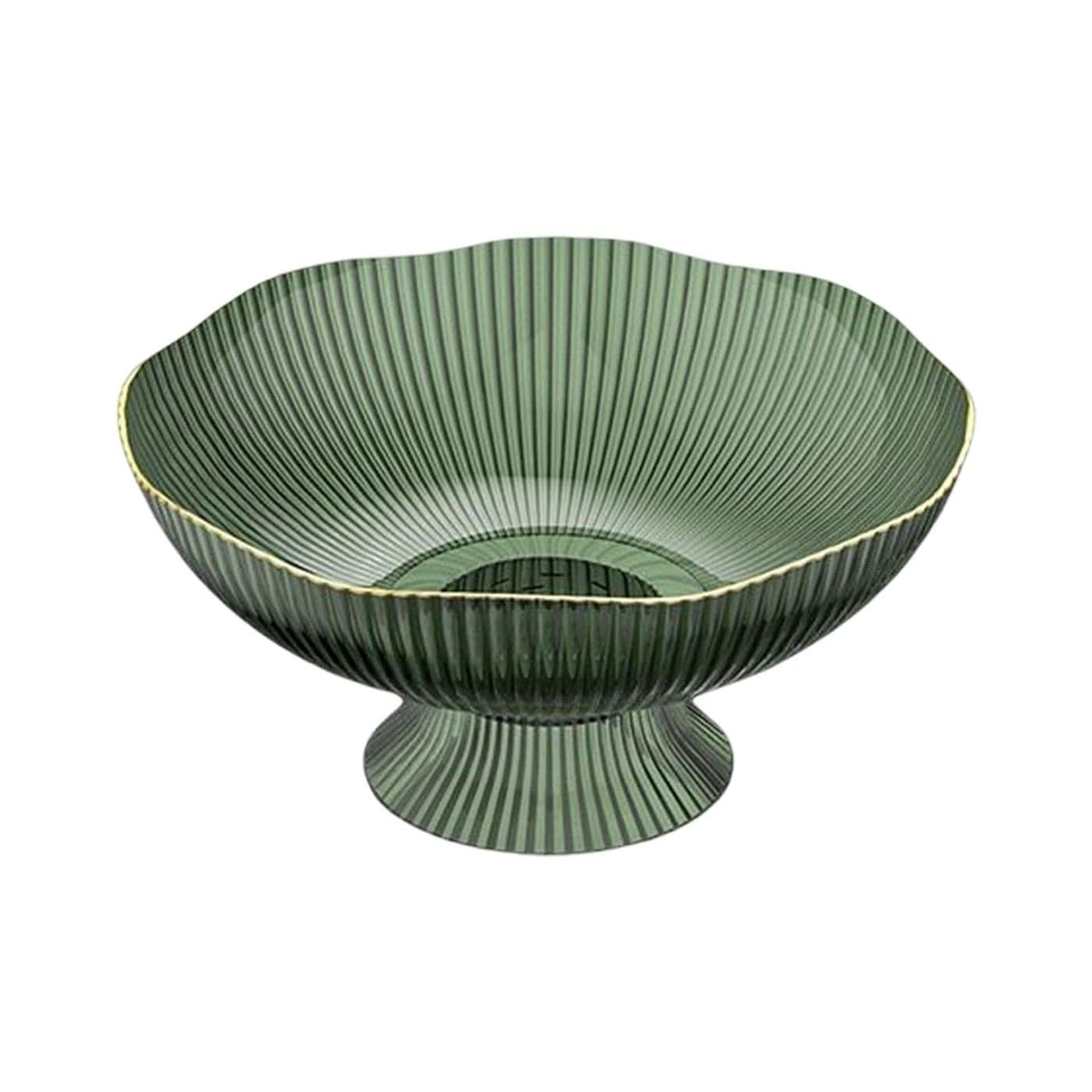 LOVIVER Plastic Decorative Pedestal BowlDessert Display Stand Dish HolderSnacks Fruit Basket Bowl for Farmhouse Kitchen Breads Snacks Home Ornaments Green