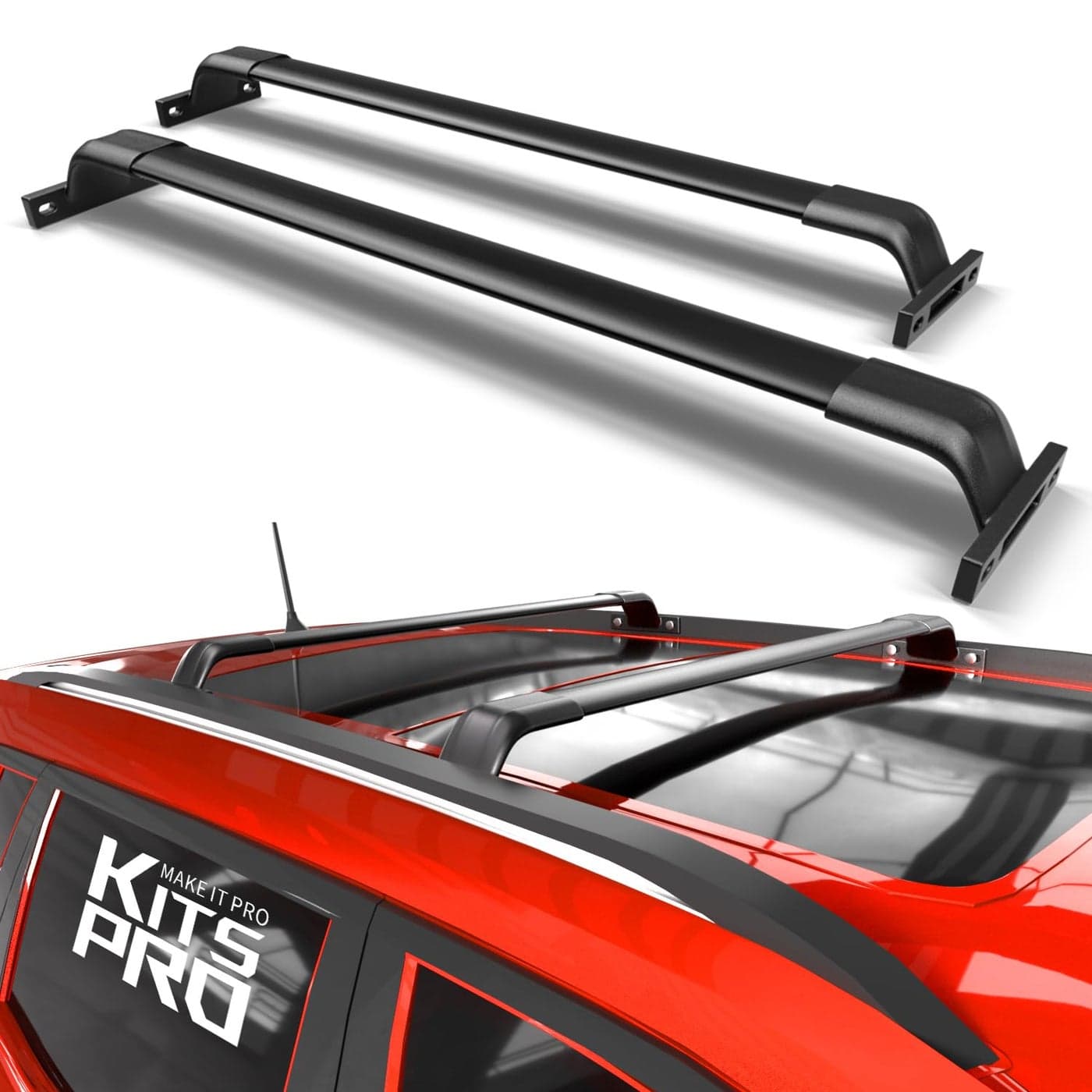 KitsPro 260lb Roof Rack Cross Bars for 20182025 Jeep Compass ONLY FIT Factory Flushed Side Rails Matte Black Heavy Duty Aluminum Cargo Crossbar