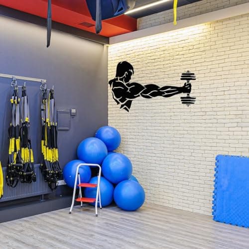 CVANU Transparent Gym Self-Adhesive Vinyl Wall Sticker for Wall Decoration (48.23cmX90cm) Black_S291