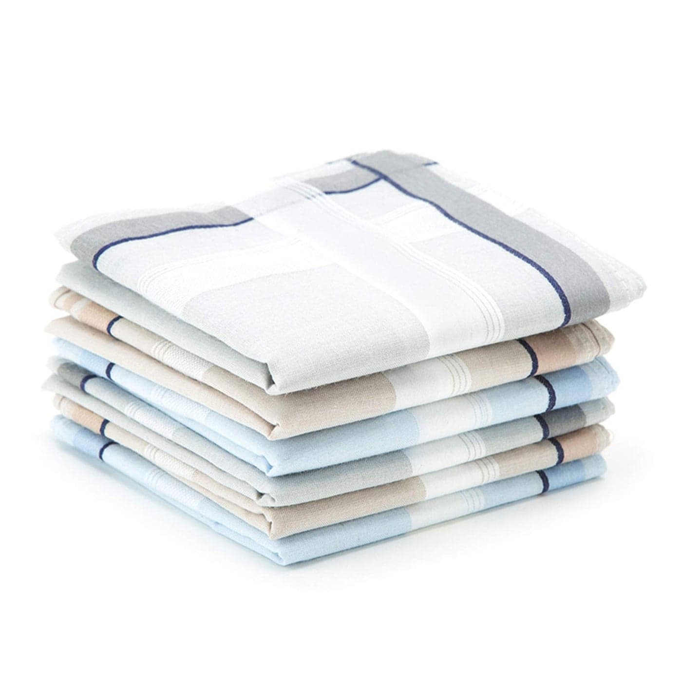 Selected Hanky 100% Cotton Men's Handkerchief 6 Piece Gift Set