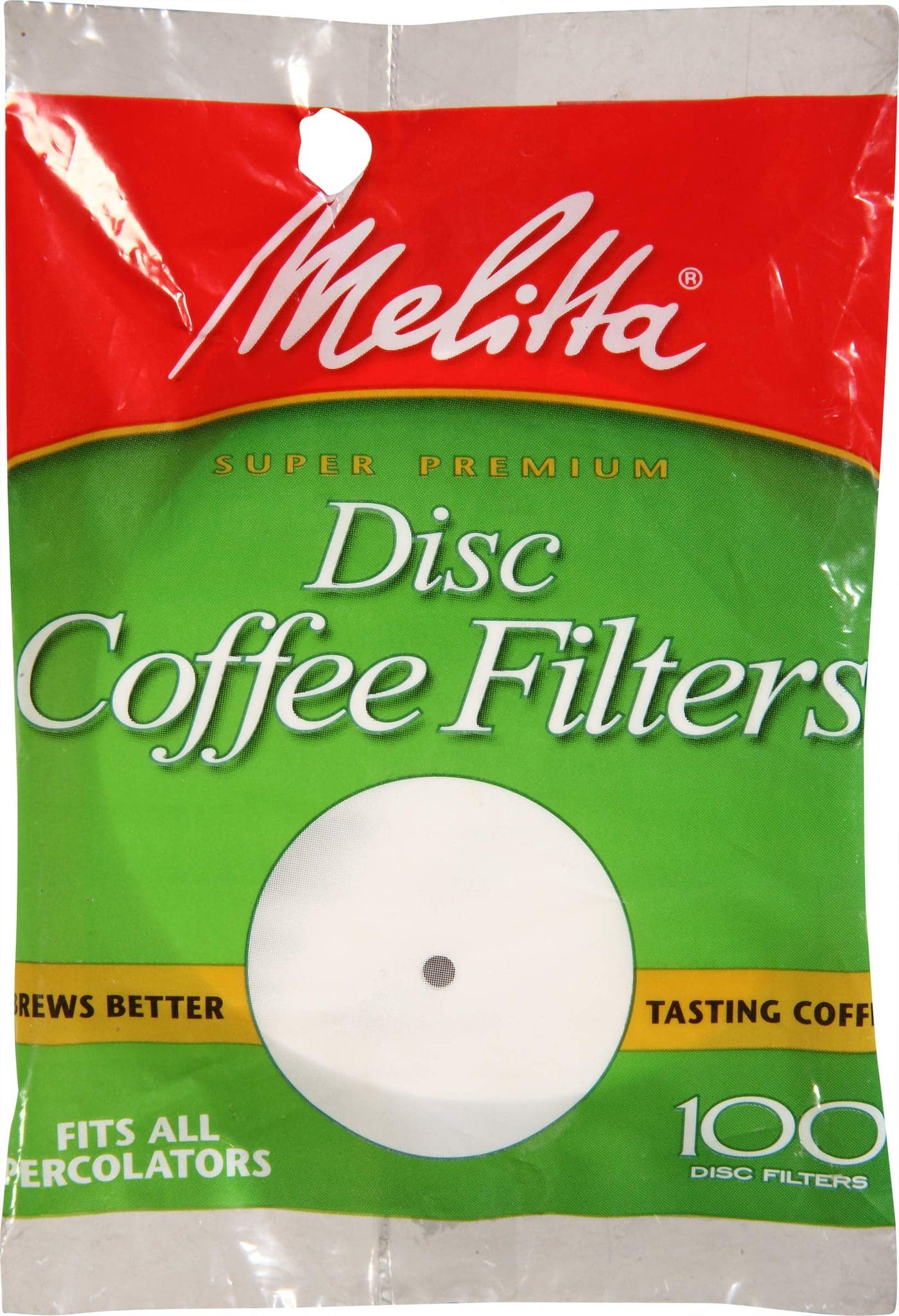 Melitta Super Premium Disc Coffee Filters White 100 Count Pack of 1
