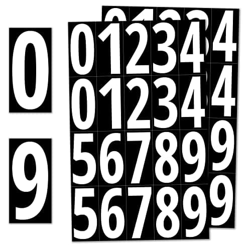 200 Pieces 3 Vinyl Number Stickers Waterproof Stick On Numbers White Numbers
