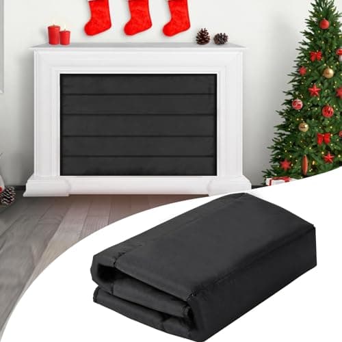 Magnetic Fireplace Blanket for Heat Loss Indoor Fireplace Covers Keep Drafts Out Stops Heat Loss Fireplace Draft Stopper with Builtin 12 Strong Magnet for Iron Fireplace Frame Fireplace Screen 43x36