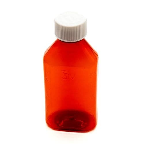 BioRx Laboratories Pharmacy Oval Bottle Amber 4 oz with CR Caps Included (QTY. 100) - Prescription Pharmacy Bottle, Pharmacy Container, Prescription Plastic Container by Sponix
