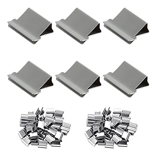 Terrysun 100 Silver Metal Refill Clips, Modern Stainless Steel Clam Clip Dispenser, Suitable for Binding Documents