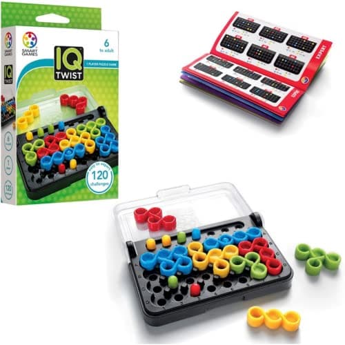 SmartGames IQ Twist a Travel Game for Kids and Adults a Cognitive SkillBuilding Brain Game Brain Teaser for Ages 6 Up 120 Challenges in TravelFriendly Case