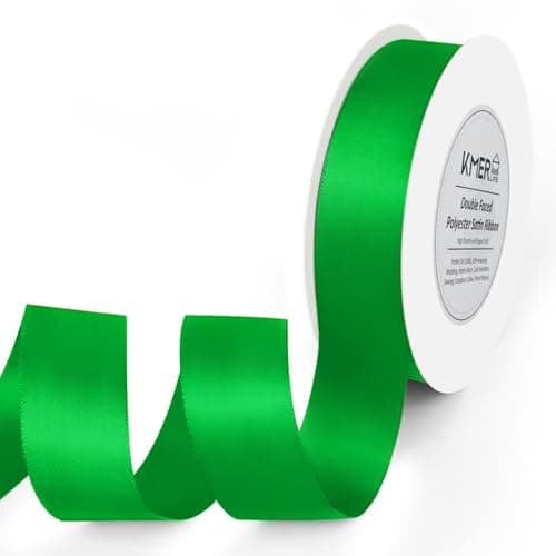 1 inch Double Faced Polyester Emerald Green Satin Ribbon Perfect for Gift Wrapping Very Suitable for Weddings Party Hair Bow Invitation Decorations and More 25 Yards