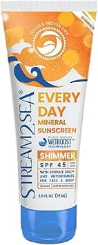 SPF 45 Every Day Shimmer Mineral Sunscreen 75 ml Biodegradable Paraben Free Reef Safe Sunscreen NonGreasy Lightweight Shimmer Mineral Protection Against UVA UVB for Face Body