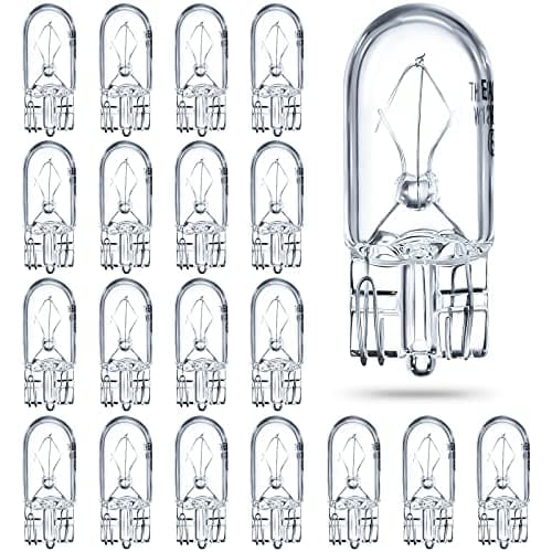 Honoson 1/4 Wedge Base 12V 5W Bulb Clear Krypton Light Bulb for Landscape, RV and Cabinet Lighting (20 Pieces)