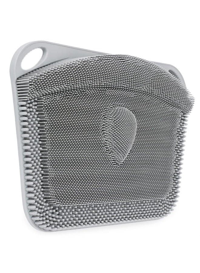 Large Silicone Foot Scrubber Mat - Shower Foot Cleaner Brush to Clean, Exfoliate and Massage Feet Without Bending Over, Improve Foot Appearance and Overall Health, Grey - 44 x 33 cm