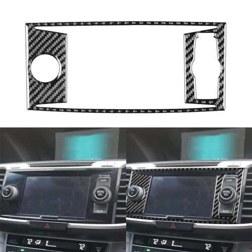 NVCNX Real Premium Carbon Fiber Compatible with Honda 9th Gen Accord 2013 2014 2015 Accessories Car Dash Volume Button Panel Trim Cover Interior Trim Black C