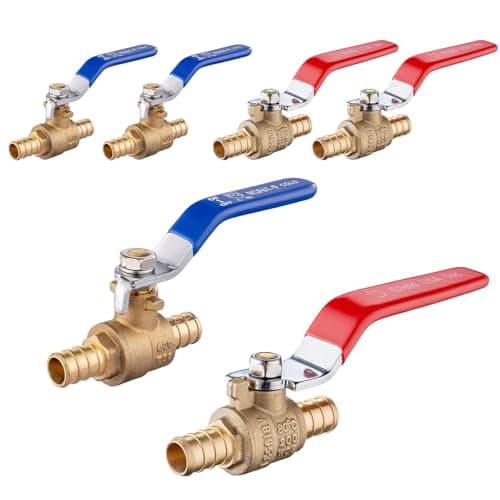 6Pack EFIELD 12 Inch Pex Brass Full Port Shutoff Ball Valve for Hot and Cold WaterPotable Water Pex Barb Crimp ConnectionVALVE182
