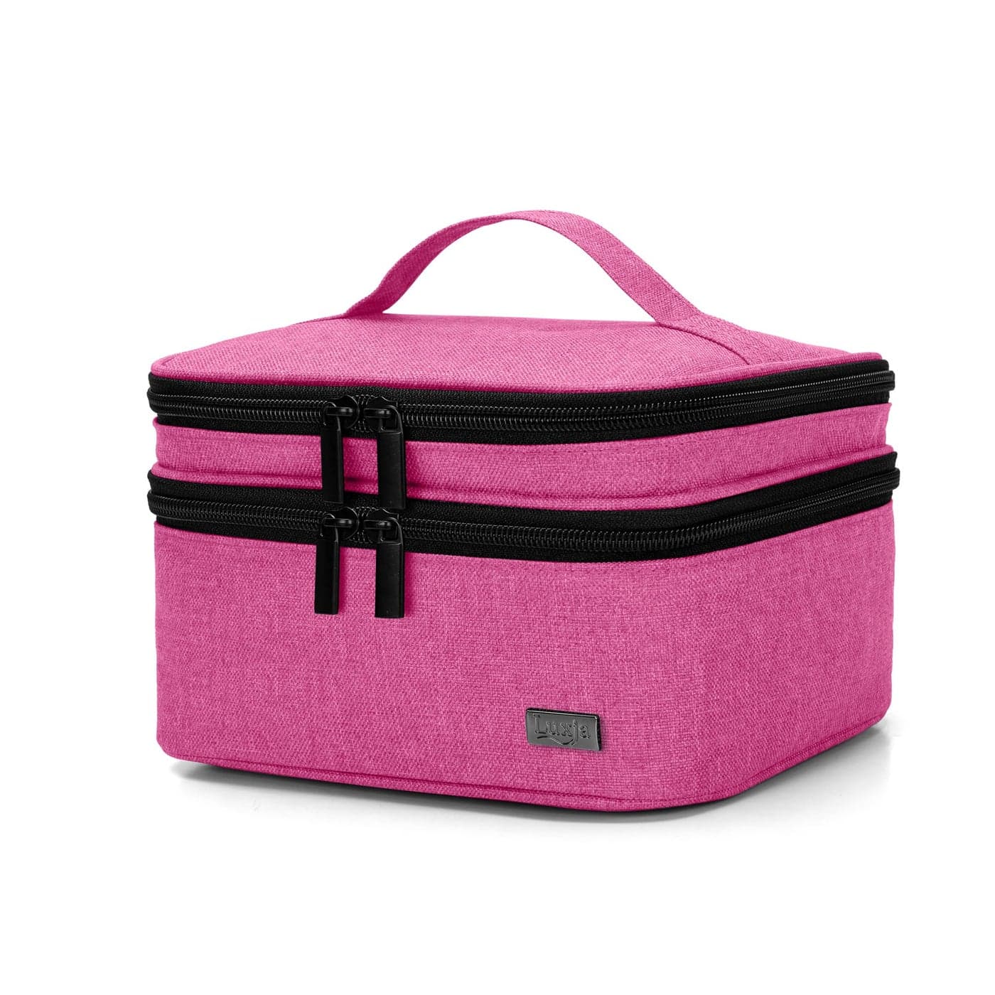 LUXJA Essential Oil Carrying Case Holds 30 Bottles 5ml30ml Also Fits for Roller Bottles DoubleLayer Organizer for Essential Oil and Accessories Pink Bag Only