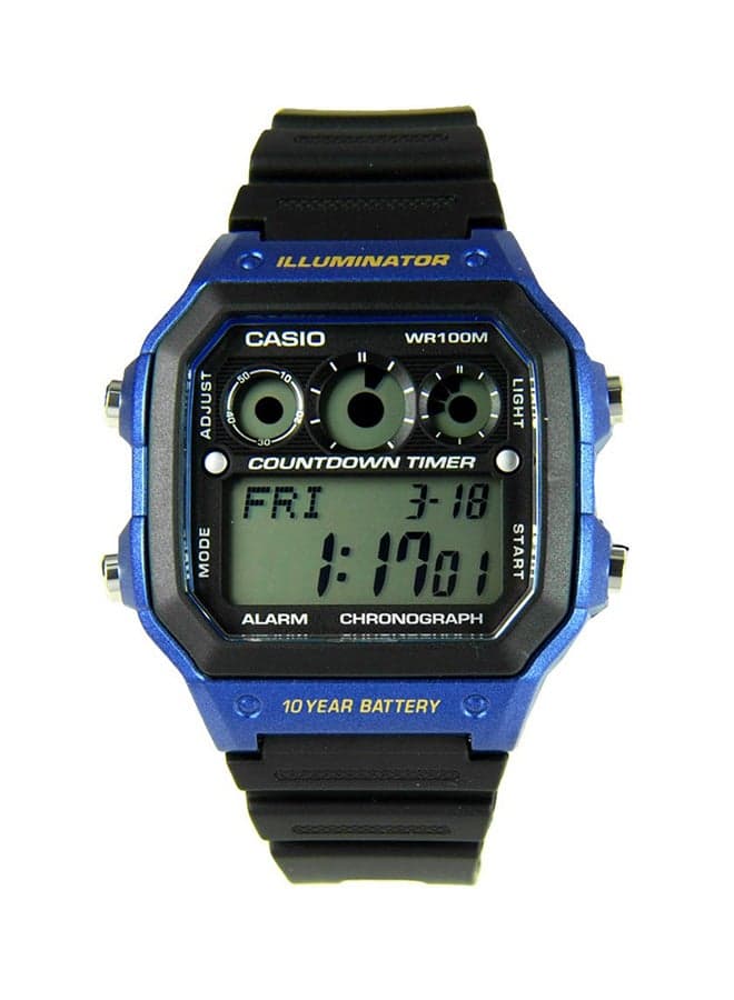 Boys Resin Digital Wrist Watch AE-1300WH-2AVDF - 42 mm - Black