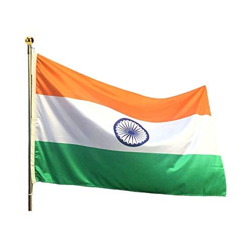 The Flag Corporation Indian National All Weather Outdoor Flag of 3ft x 4.5ft in Knitted Polyester Hulk Knit
