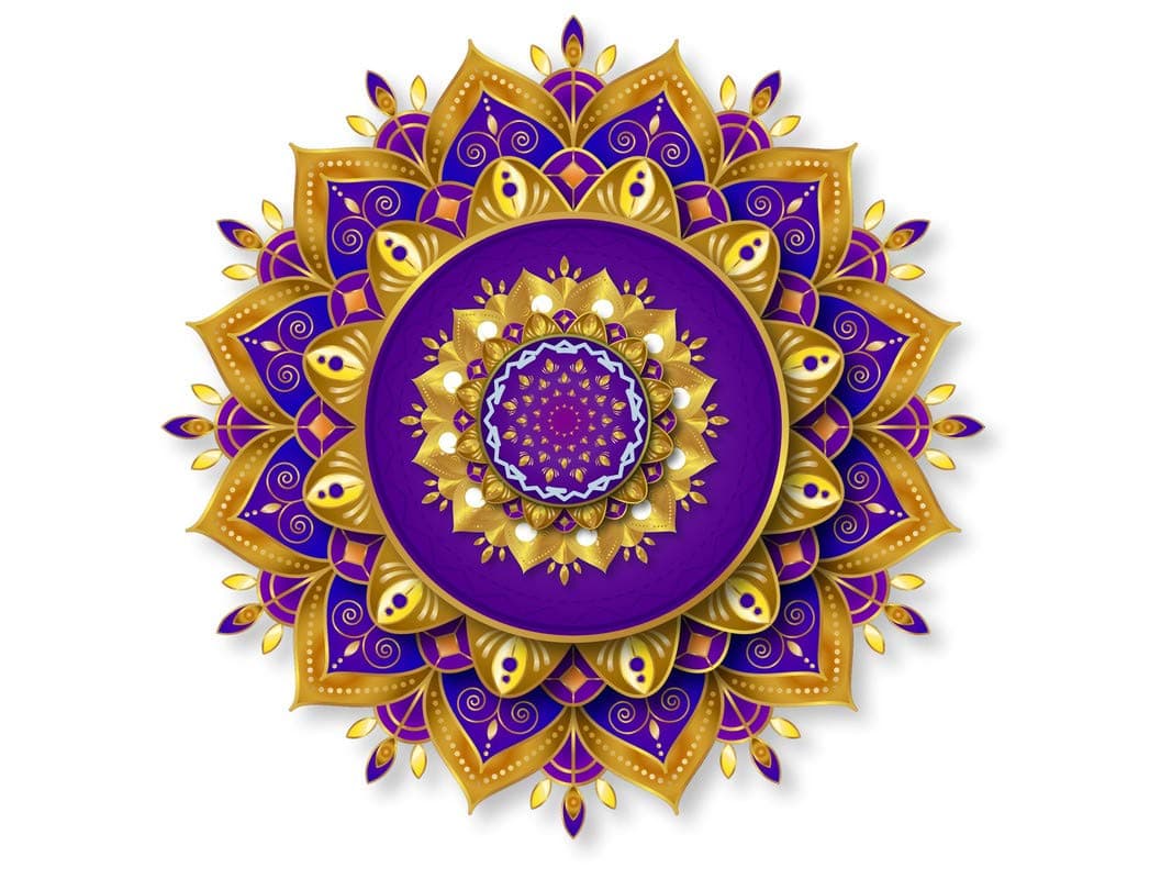 DivineDesigns PVC Vinyl Self-Adhesive 3D Rangoli Sticker for Living Room, Bedroom,Office Wall Decoration (16 X 16 INCH) Pack 1