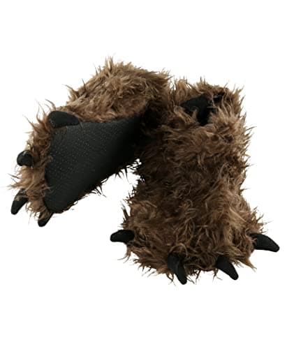 Lazy One Animal Paw Slippers for Kids and Adults, Fun Costume for Kids, Cozy Furry Slippers, Sasquatch (Bigfoot, Medium)