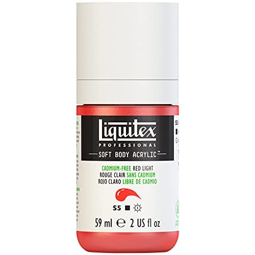 Liquitex Professional Soft Body Acrylic Paint, 59ml (2-oz) Bottle, Cadmium-Free Red Light