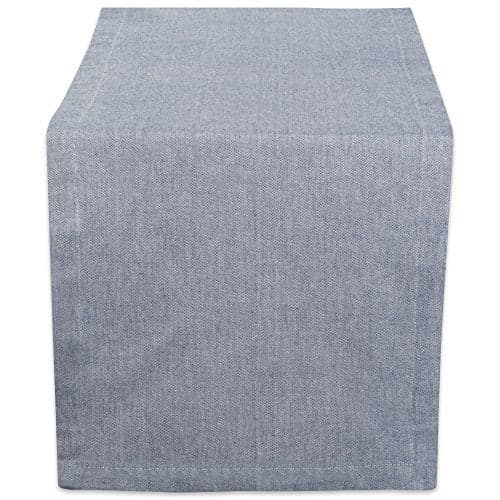 DII Chambray Kitchen, Tabletop Collection, Blue, 14x108 Table Runner