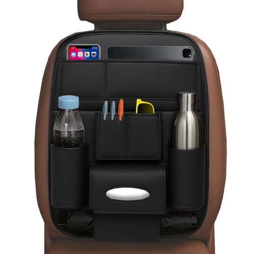 SMILEDRIVE® Car Back Seat Organizer–Premium Universal Rear Storage | Multi-Pocket Bottle & Tissue Holders Easy Install