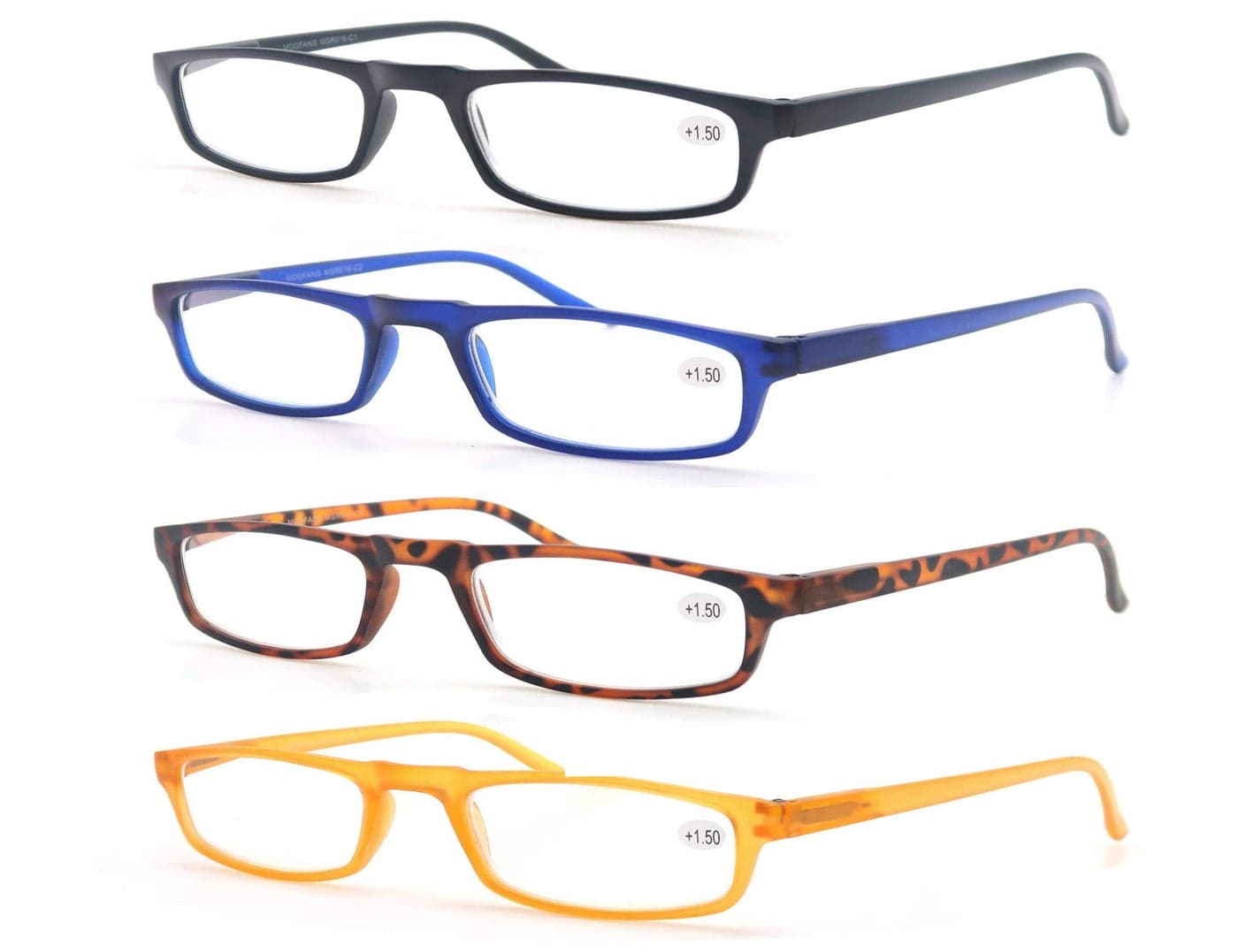 MODFANS Reading Glasses 1754 Pairs Fashion Readers Narrow Frame Spring Hinge for Men Women