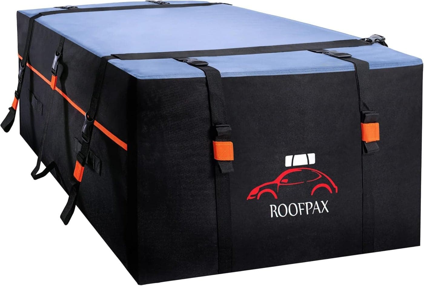 RoofPax Car Rooftop Cargo Carrier Bag Waterproof Storage Including Double Zippers15 cft with HeavyDuty TieDown Straps fit Cars withWithout Roof Top Rack or Side Rails