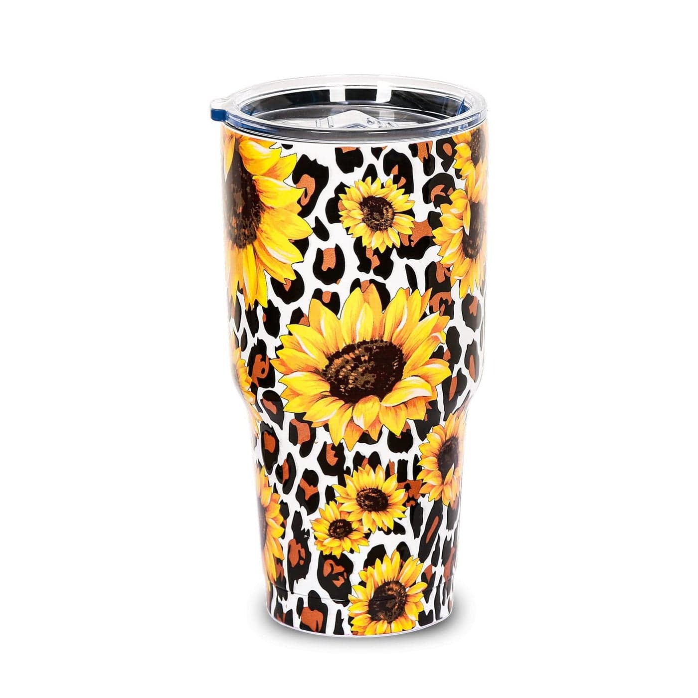 YHSHYZH Sunflower Tumbler Cheetah Travel Coffee Mugs Insulated Hot Cold Cups Leopard Print Gifts for Teacher Office Supplies Lovers Sunflowers Gifts for Women Adults30OZ Leopard Sunflower