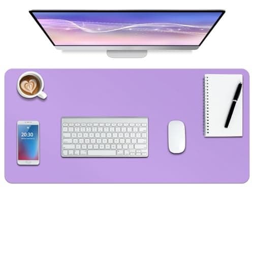 Boutilon Leather Desk Pad ProtectorNonSlip Mouse PadLaptop Desk PadOffice Mouse MatWaterproof Leather Desk BlotterDesk Writing Pad for Office and Home LPurple35x 17
