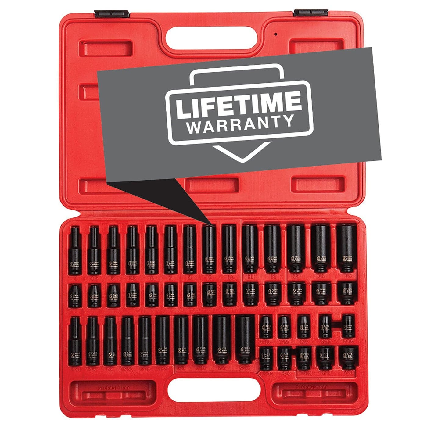 SUNEX TOOLS 1848 14 Inch Drive Master Impact Socket Set 48Piece SAEMetric 316 Inch 916 Inch 4mm 15mm StandardDeep CrMo Alloy Steel Radius Corner Design Heavy Duty Storage Case