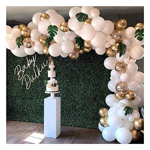 Party Propz White Golden Balloons For Decoration- Pack Of 100 White And Gold Balloons For Decoration | Birthday Decoration Kit | Whiite balloons for decoration | Birthday Decoration Kit