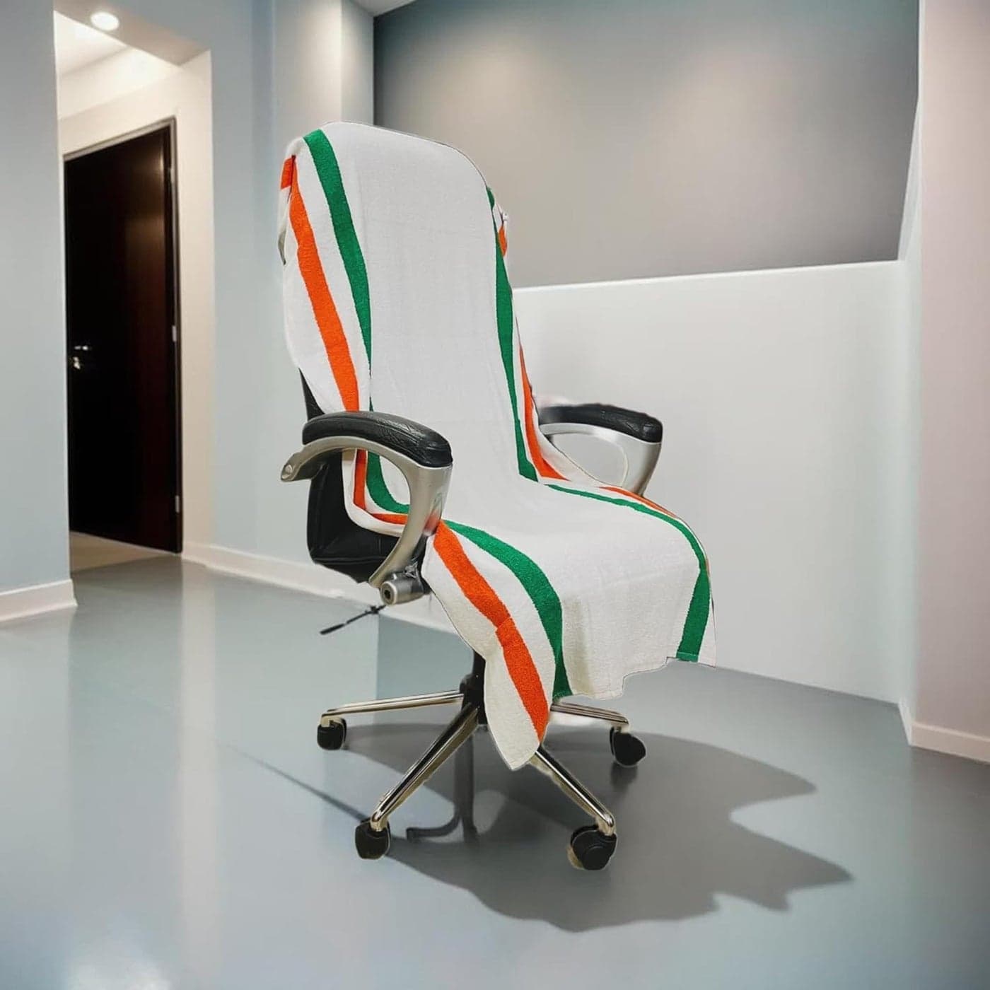 DRYHUG 100 Superfine Cotton Solid Large Luxury Office Chair Towel with Tie Knot 550 GSM Pack of 1 Original Product AS PER Picture Shown TIRANGA Chair Towel