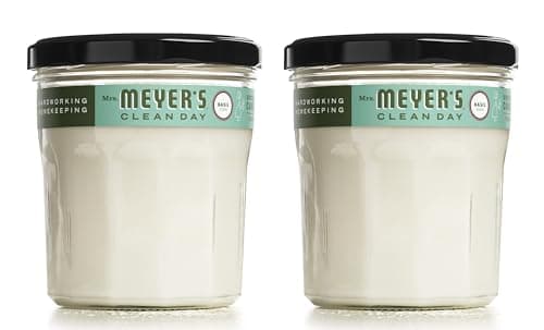 MRS. MEYER'S CLEAN DAY Scented Soy Candle, Large Glass, Basil, 7.2 oz, (Pack of 2)