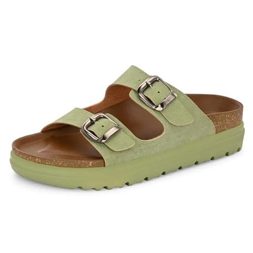 Centrino Women’s Berkin-Style Slip-On Sandals | Open Toe Design | Soft PU Footbed | Lightweight & Comfortable | Arch Support | On-Grip Sole | Casual Outdoor Wear (9216)