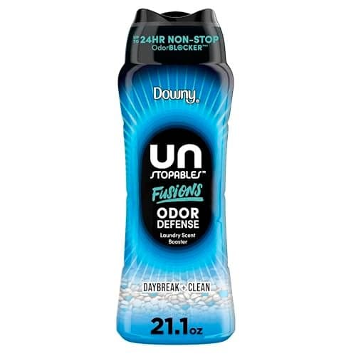 Downy Unstopables Fusions Odor Defense In-Wash Laundry Scent Booster Beads, Daybreak + Clean Scent, 21.1 OZ, 2-in-1 Laundry Beads for Odor Defense