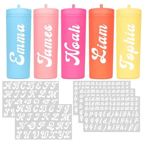 Gilprop 6 Sheets Name Decals for Tumblers Waterproof Vinyl Stickers for Water Bottles UV Dtf Cup Wrap Letters Custom Vinyl Stickers for 1440 oz Tumbler Glass Bottle Car DIY Crafts