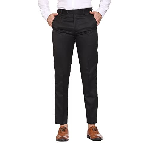 MALENO Slim Fit Men Cotton Blend Black Trouser (ML111_Black_34)