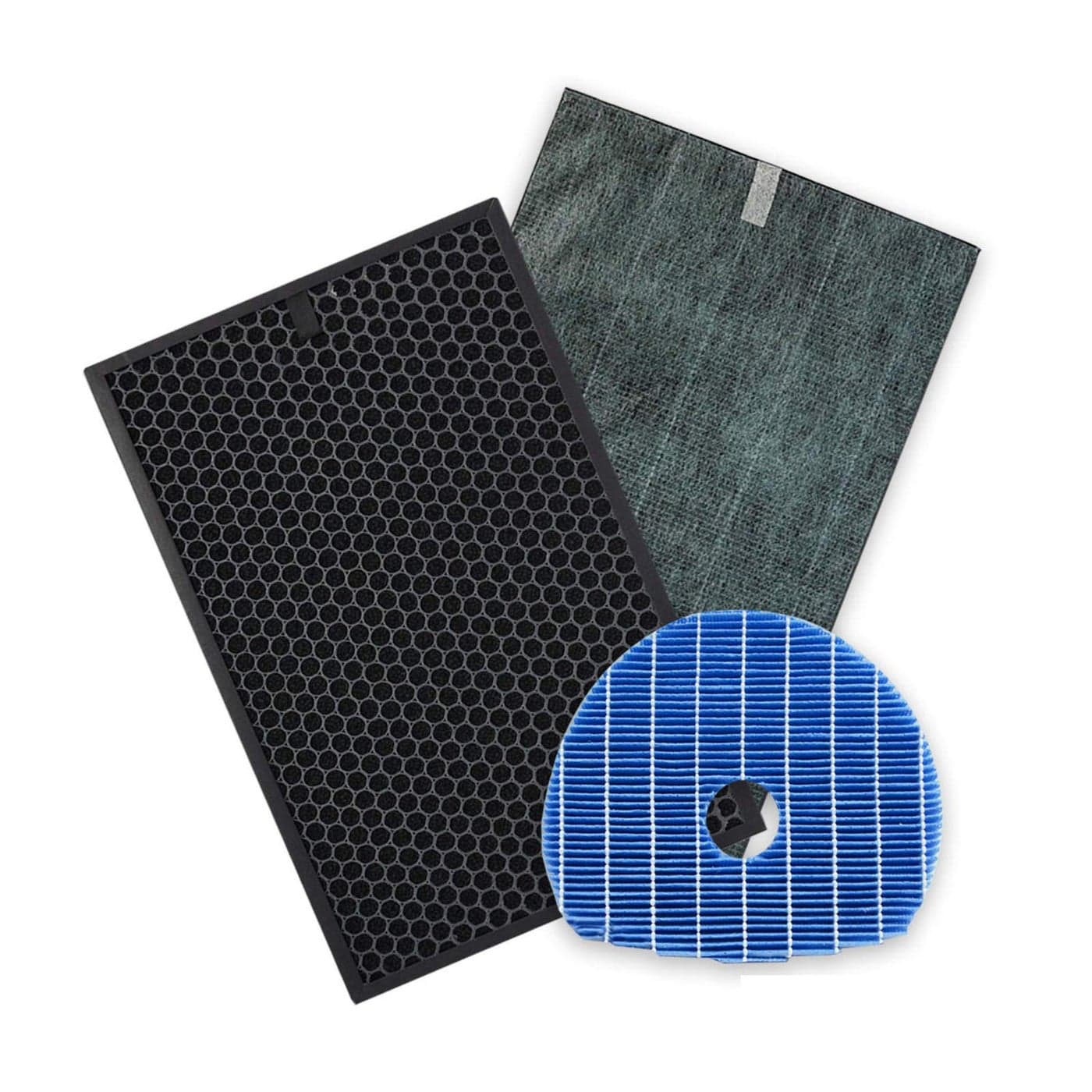 PUREBURG Replacement Filter Set Compatible with Sharp KC850U KCC100U PlasmaCluster Air Purifier H13 HEPA Activated Carbon Humidifier Filter