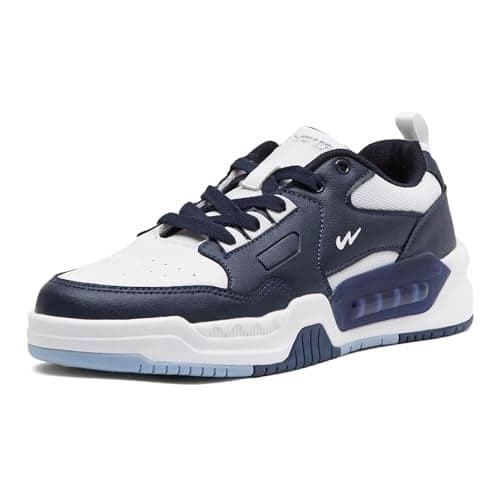 Campus Men's OG-36 WHT/Navy Sneakers - 9UK/India 1 Pair