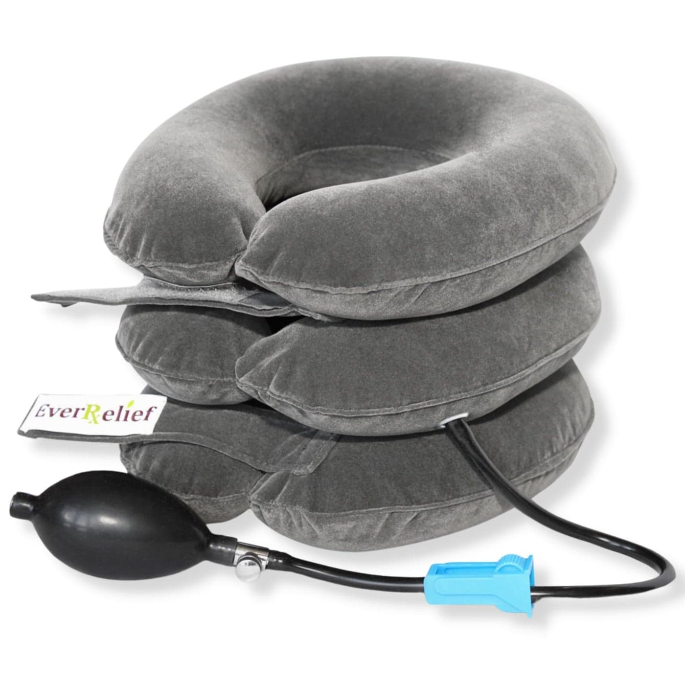 EverRelief Cervical Neck Traction Device Inflatable Neck Stretcher Pillow for Instant Neck Decompression US Owned FSA Eligible Support Brace for Home Use Neck Pain Relief