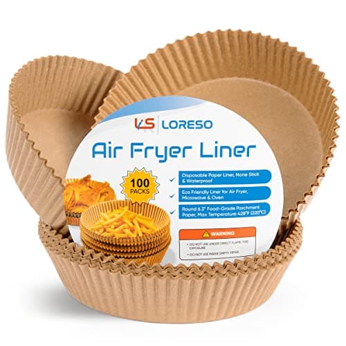 Air Fryer Liners Disposable Parchment Paper, 100 Count - Round 6-7 Inch, Non- Stick Parchment Paper Sheets Liners For Air Fryers 2-5 Quart - 6.3" Round - 100CT