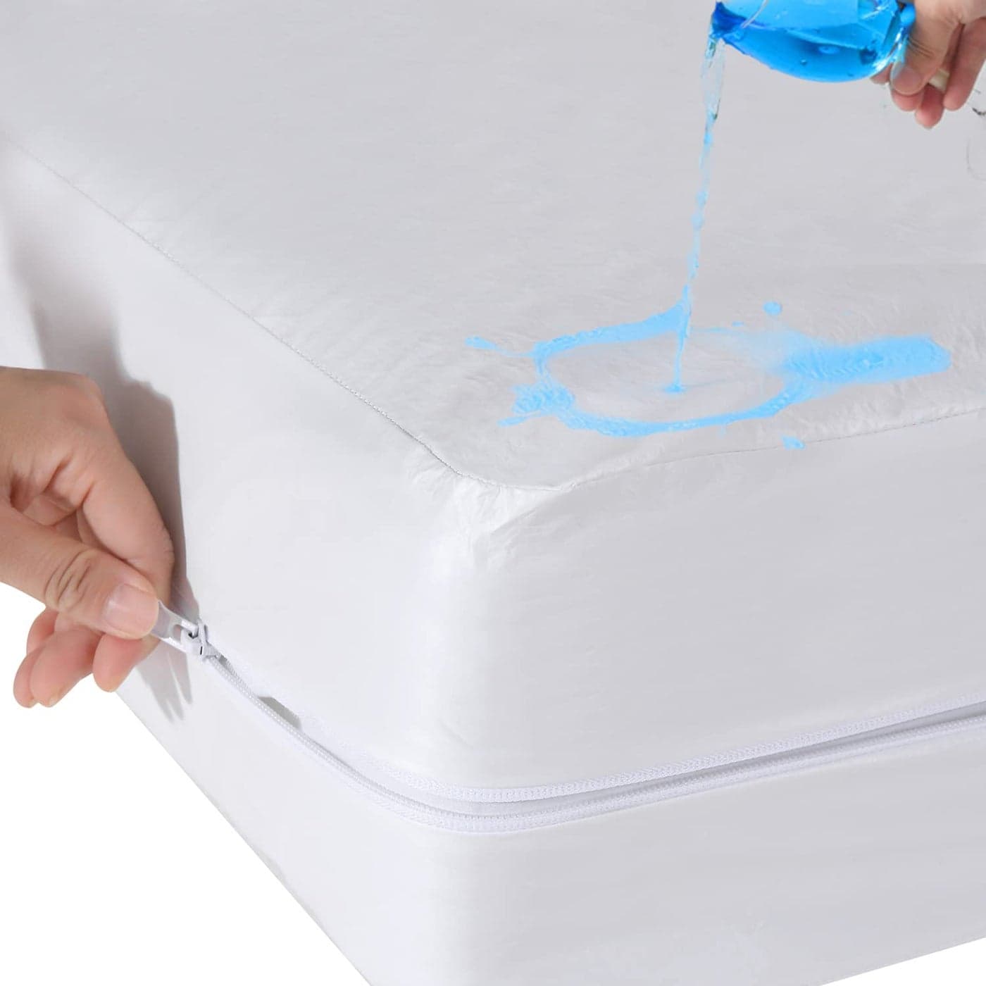 Antranfour Twin Zippered Mattress ProtectorWaterproof Urine Proof Cover for Pets and Kids SixSided Fully Encased Fits 1013 Inch Depth