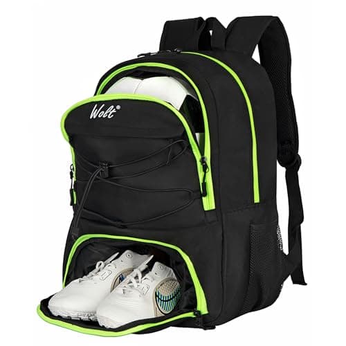 WOLT | Youth Soccer Bag, Soccer Backpack, Basketball Backpack with Cleat Shoe and Ball Compartments Sports Backpack for Volleyball Football for Men Women (LemonGreen)