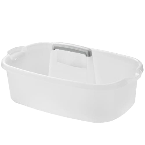 ALINK Plastic Cleaning Storage Caddy with Handle, Large Shower Caddy Basket Organizer for Dorm, Bathroom, Tool, Garden, Kitchen, Cleaning Supplies - Clear
