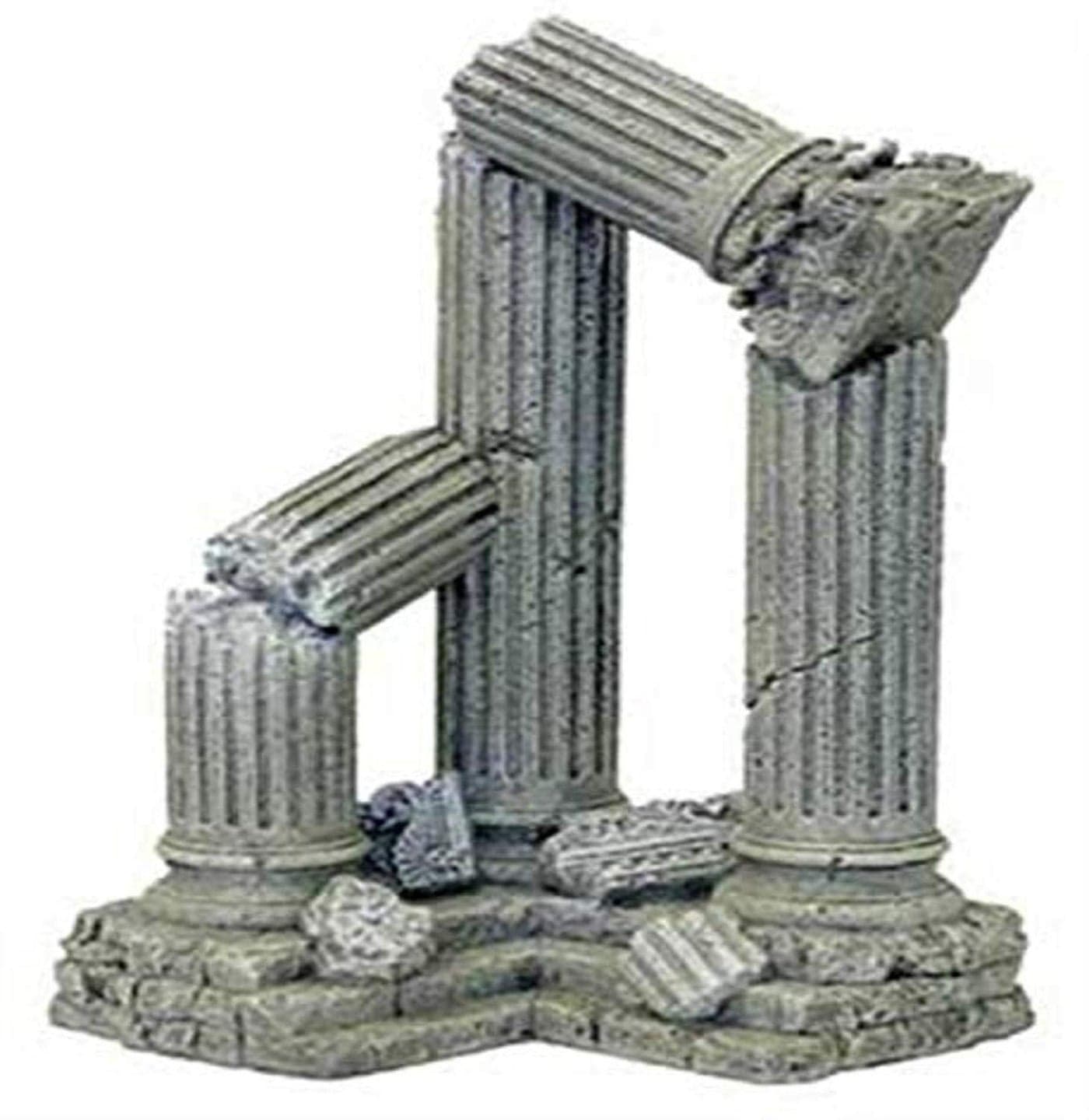 Rosewood Blue Ribbon Pet Products Resin Aquarium Ornament - Three Column Ruins Corner Section, 9 L x 6.5 D x 11 H Inch (006311)