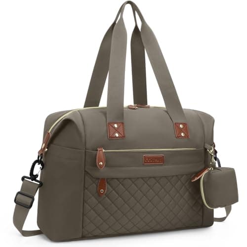 Pritent Diaper Bag Tote, Diaper Baby Bags with Pacifier Case, Shoulder Straps, Stroller Clips, Waterproof Large Mommy Maternity Travel Baby Bag for Mom and Dad, khaki, Medium