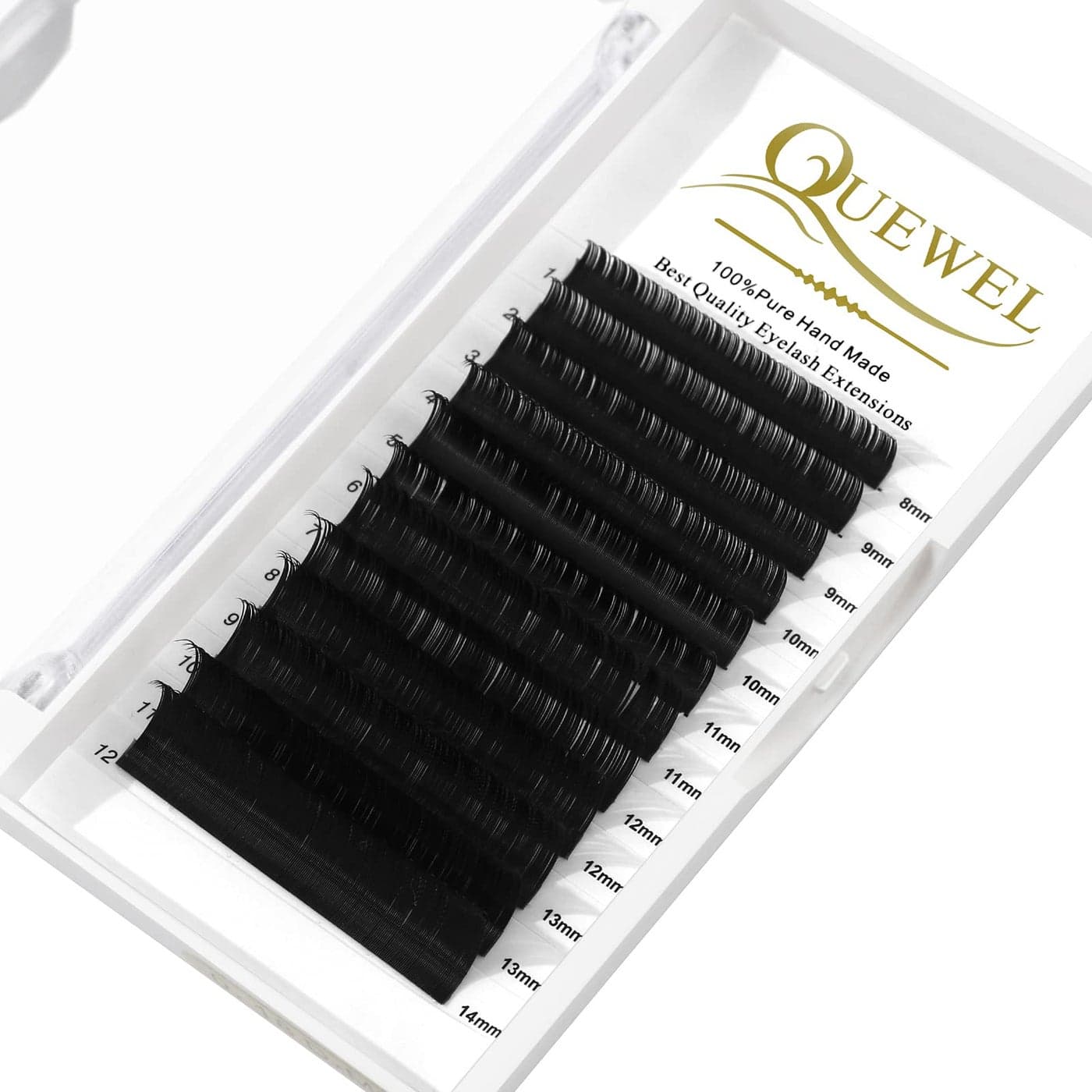 QUEWEL Eyelash Extension Supplies 005 D Curl Mix814mm Classic Individual Lash ExtensionsOptinal 003005007010015020 CD Single 825mm Mix 814mm 1520mm 2025mm005 D MIX814mm