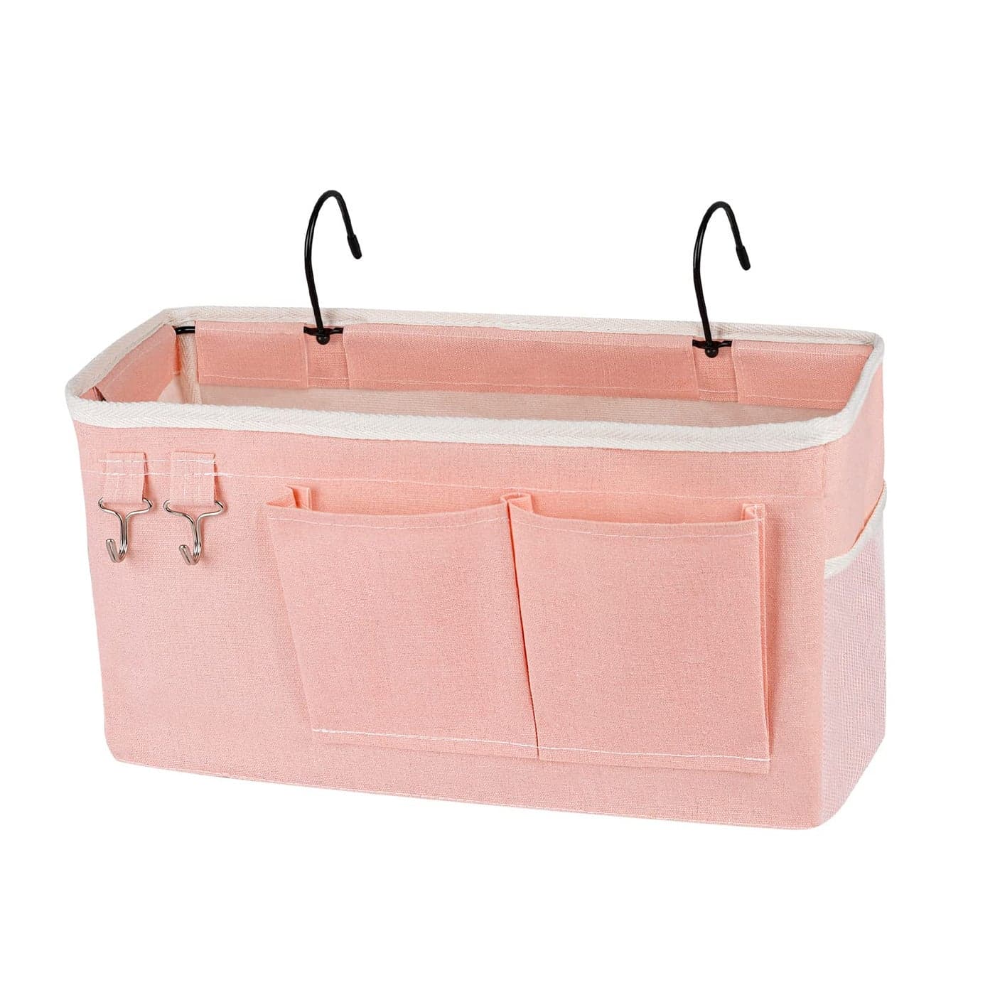 Ozzptuu Bedside Storage CaddyBedside Hanging Storage Bag for Headboards Bunk Beds Dorm Rooms Book Phone Magazine Holder Light Pink