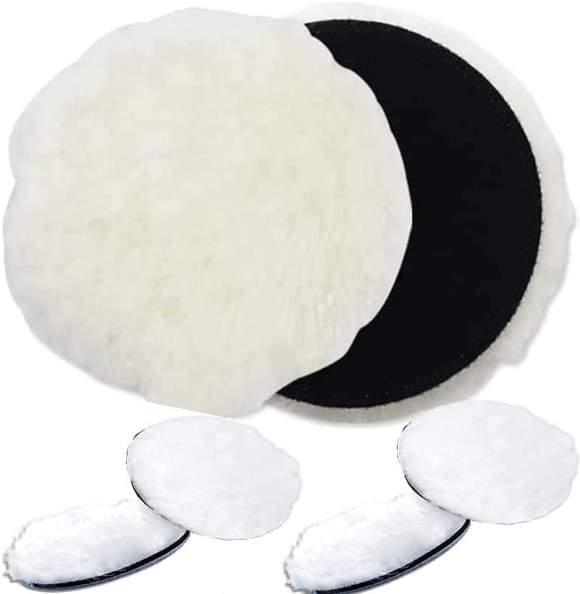 DIY Crafts Pack Of 5 Pcs, 1inch Round, 1/2/3/4/5/6/7 inch Lambs Wool Pads Waxing Polishing Buffing Pad Wheel Auto Car Paint Care Polisher Pads Auto Polishing Tools A (Pack Of 5 Pcs, 1inch Round)
